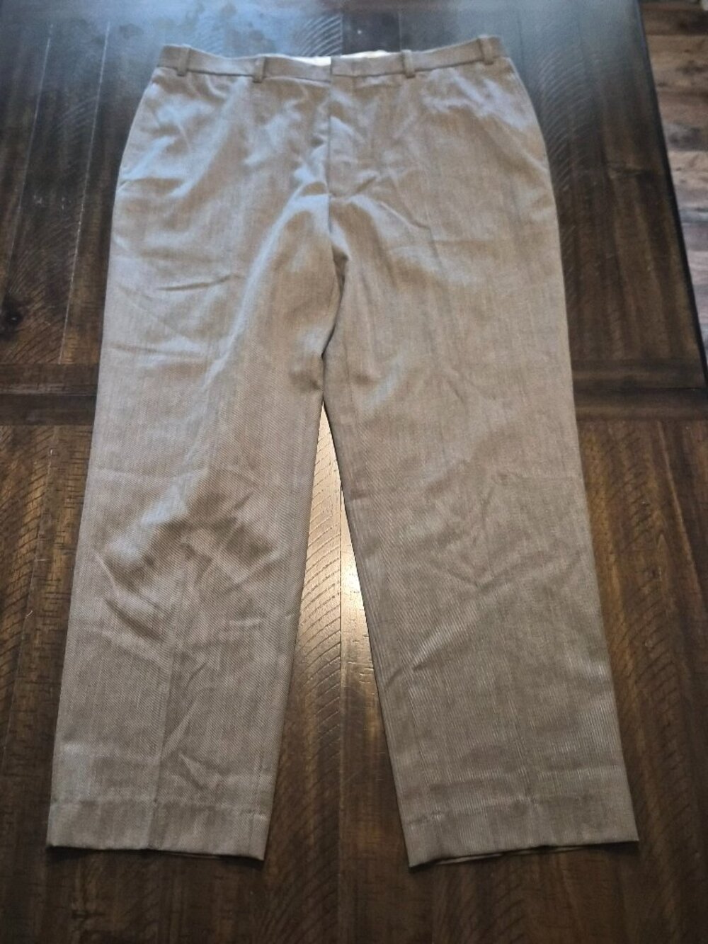 L.L. Bean Vintage Brown Tweed 100% Pure Wool Trousers Mens Size 40x32 H071